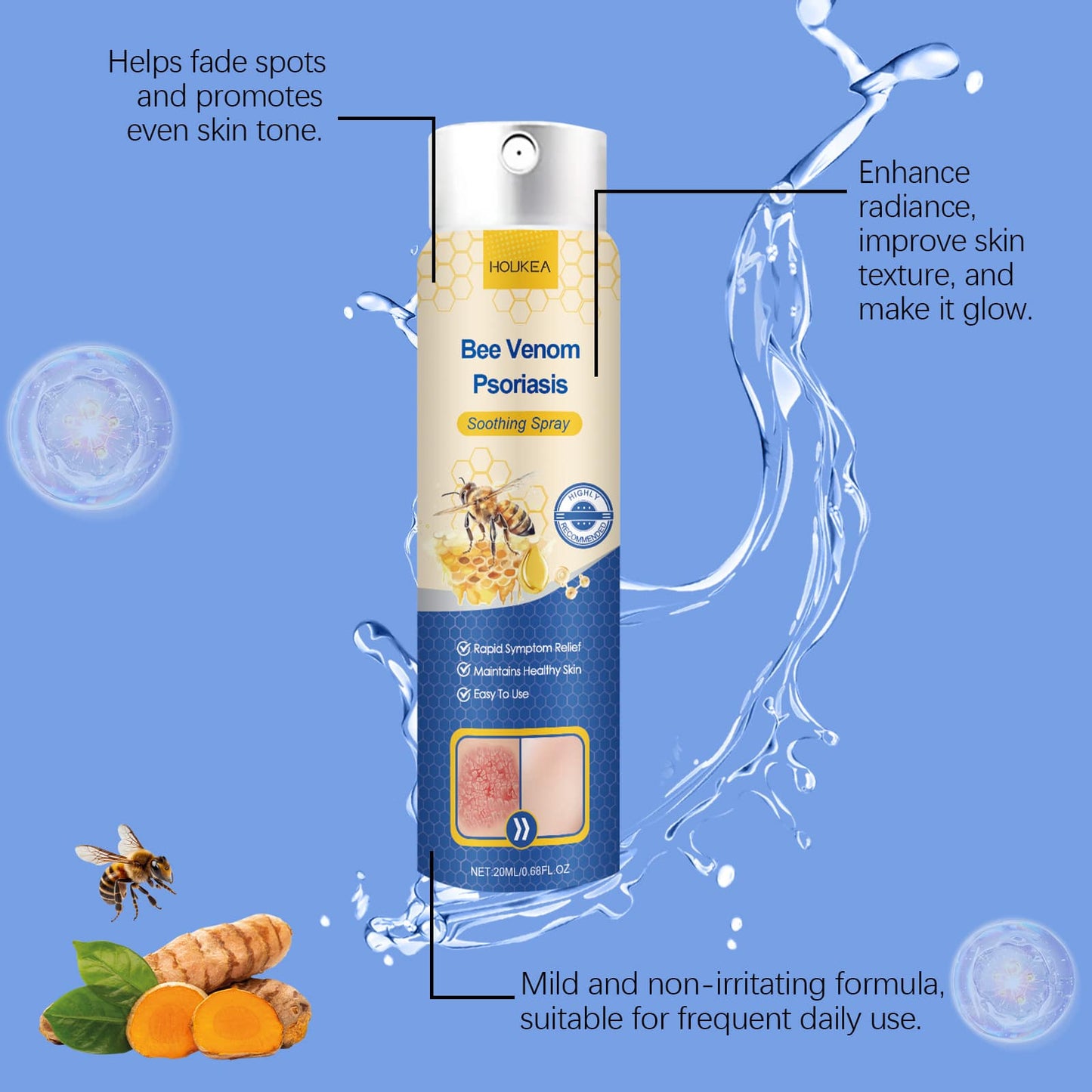 BeeCalm - Spray pentru psoriazis, roseata si mancarime
